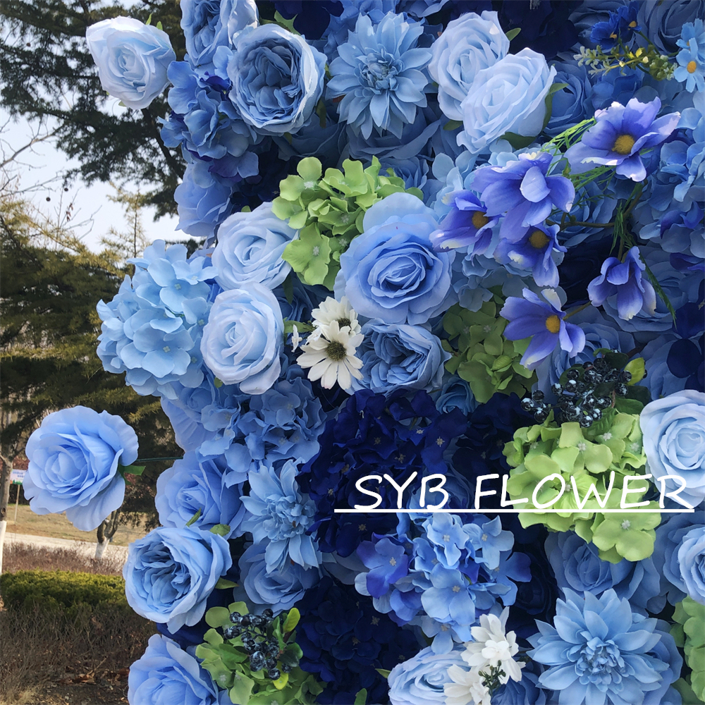 #320 Customized 3D/5D Cloth Back Roll up Articifial Flower Wall Backdrop For Wedding Event Party Decoration