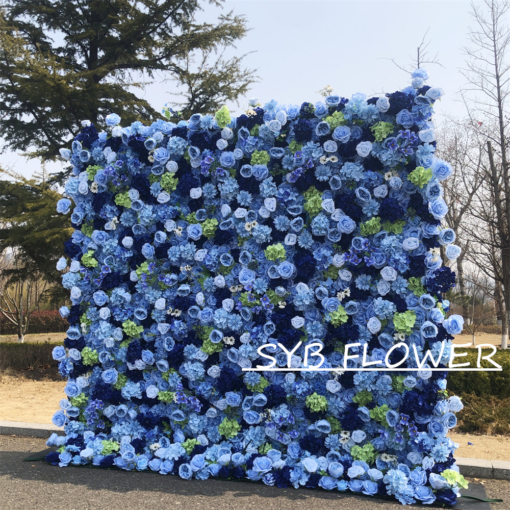 #320 Customized 3D/5D Cloth Back Roll up Articifial Flower Wall Backdrop For Wedding Event Party Decoration