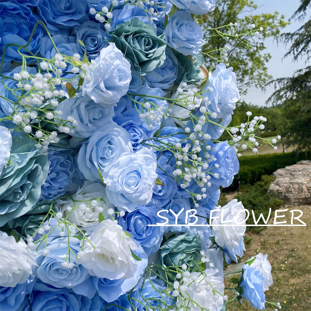 #323 Customized 3D/5D Cloth Back Roll up Articifial Flower Wall Backdrop For Wedding Event Party Decoration