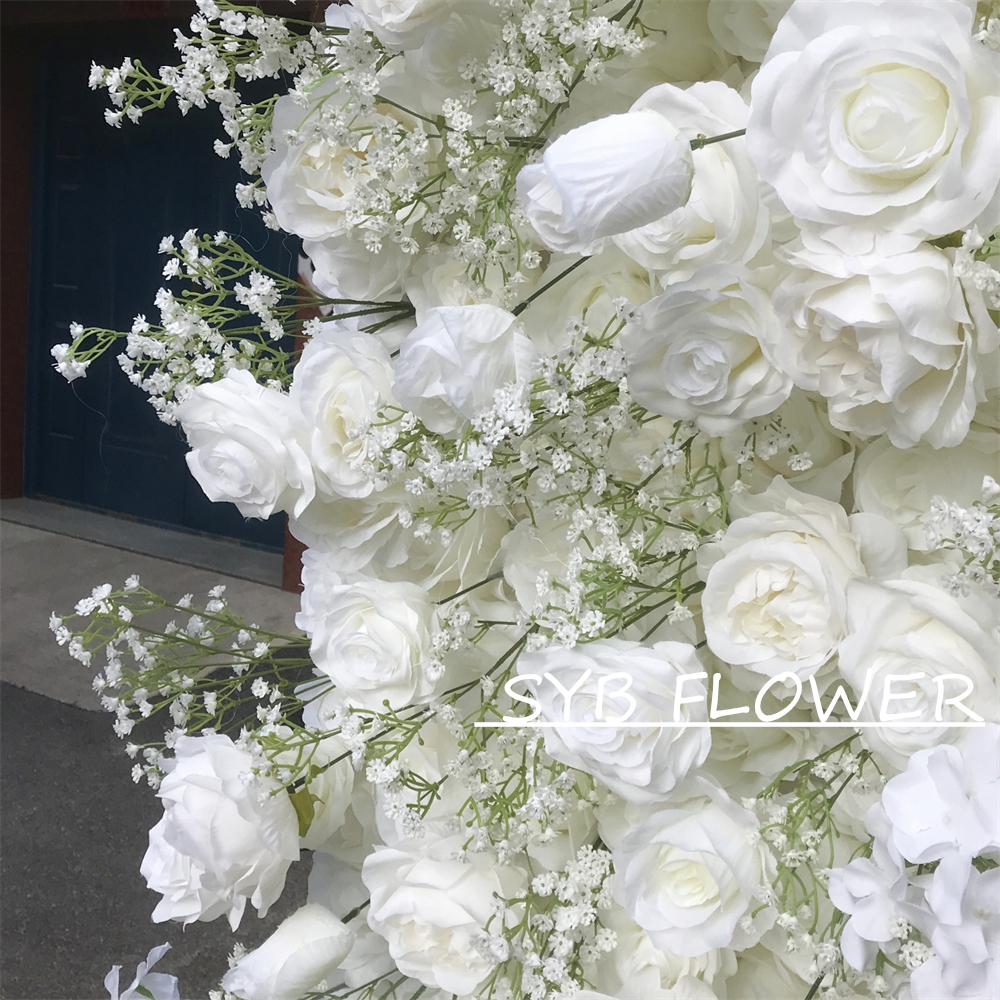 #333 Customized 3D/5D Cloth Back Roll up Articifial Flower Wall Backdrop For Wedding Event Party Decoration