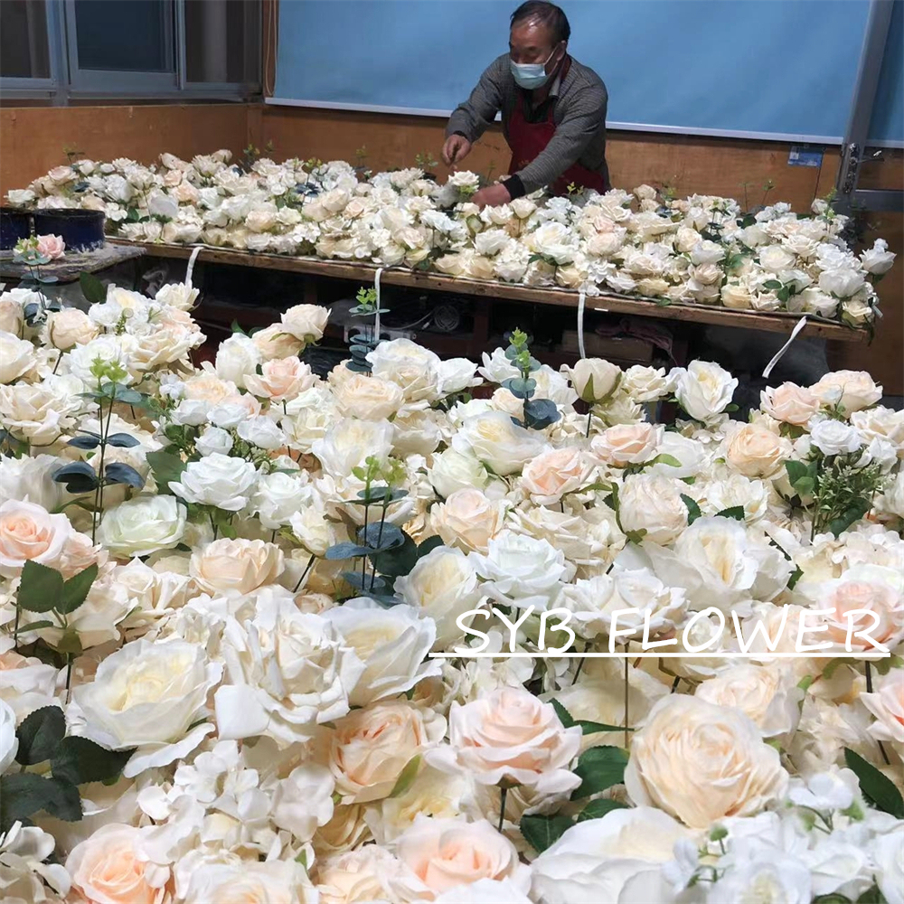 #321 Customized 3D/5D Cloth Back Roll up Articifial Flower Wall Backdrop For Wedding Event Party Decoration