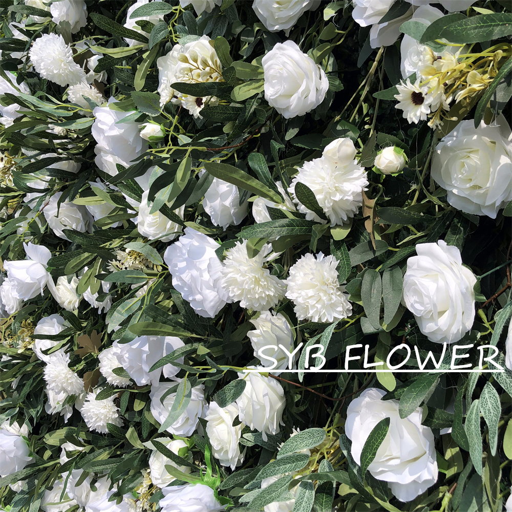 #324 Customized 3D/5D Cloth Back Roll up Articifial Flower Wall Backdrop For Wedding Event Party Decoration