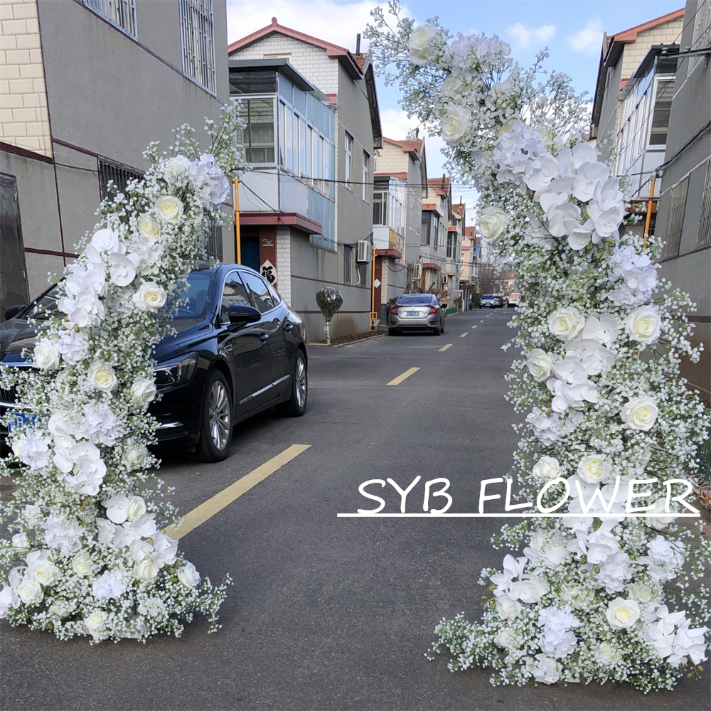 AC-009 Wholesale Customized Wedding Arch Silk Artificial Flower Gate Flower Arch Backdrop For Wedding Decoration With Free Shipping