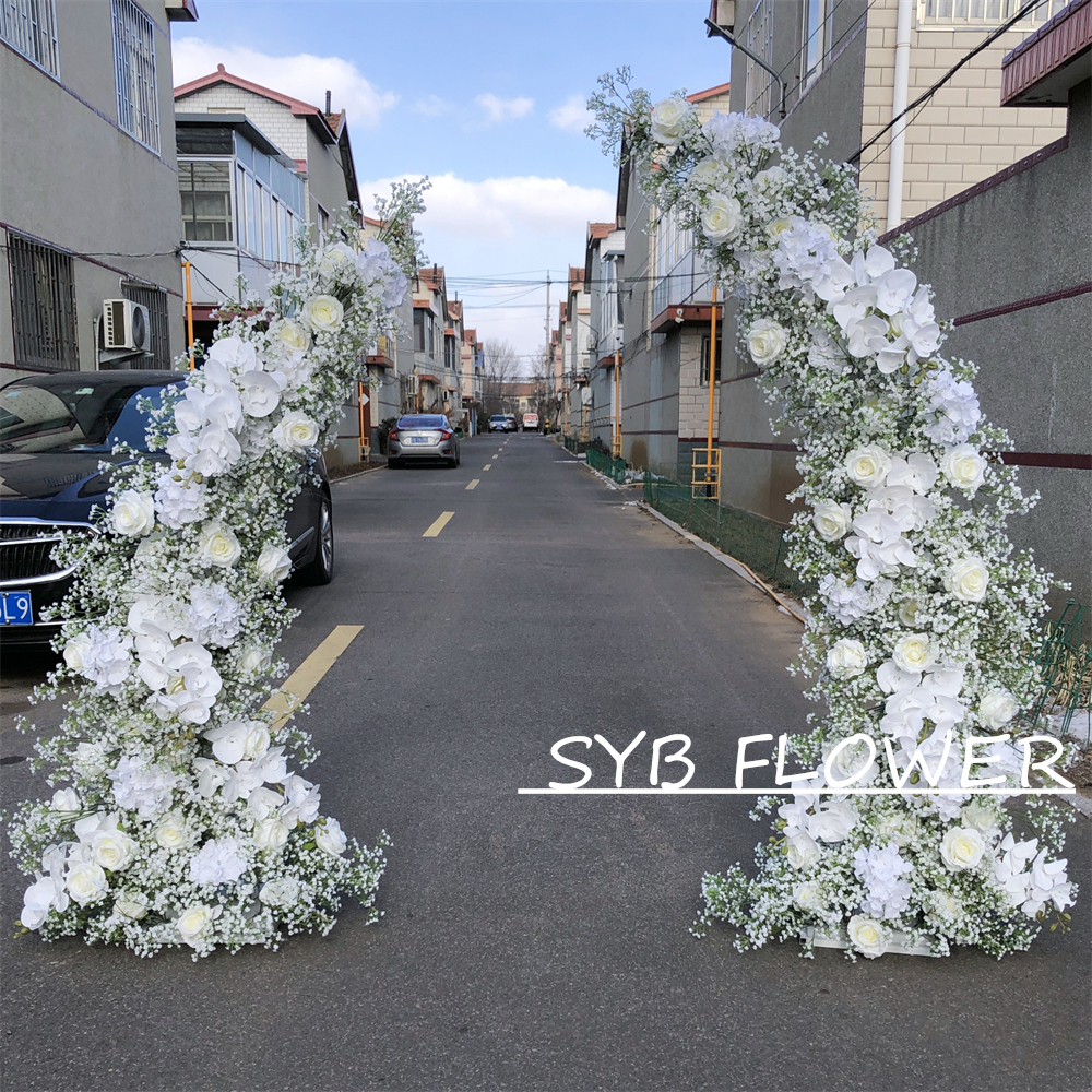 AC-009 Wholesale Customized Wedding Arch Silk Artificial Flower Gate Flower Arch Backdrop For Wedding Decoration With Free Shipping