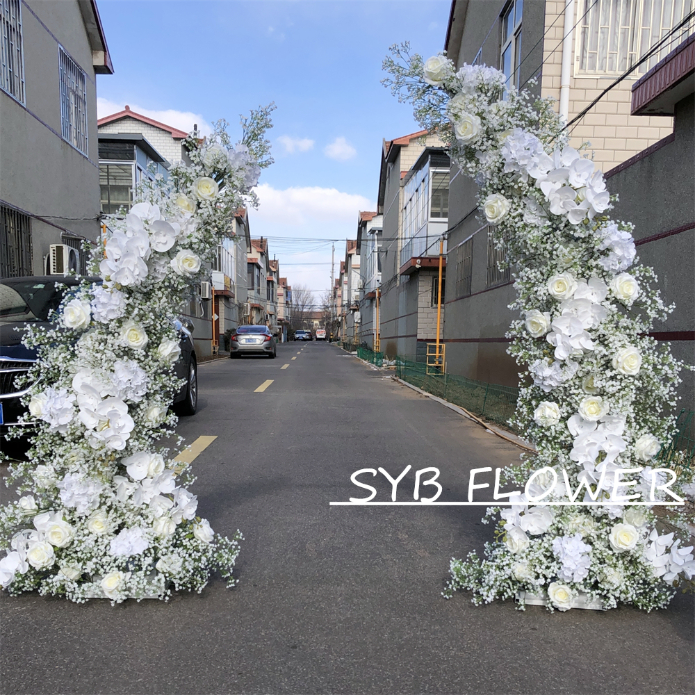AC-009 Wholesale Customized Wedding Arch Silk Artificial Flower Gate Flower Arch Backdrop For Wedding Decoration With Free Shipping