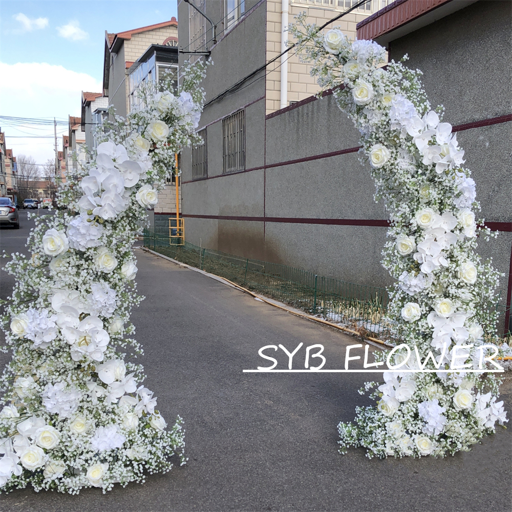 AC-009 Wholesale Customized Wedding Arch Silk Artificial Flower Gate Flower Arch Backdrop For Wedding Decoration With Free Shipping