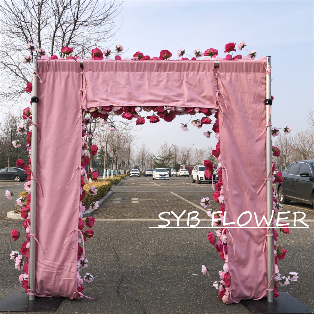 AC-058 Wholesale Customized Wedding Arch Silk Artificial Flower Gate Flower Arch Backdrop For Wedding Decoration With Free Shipping