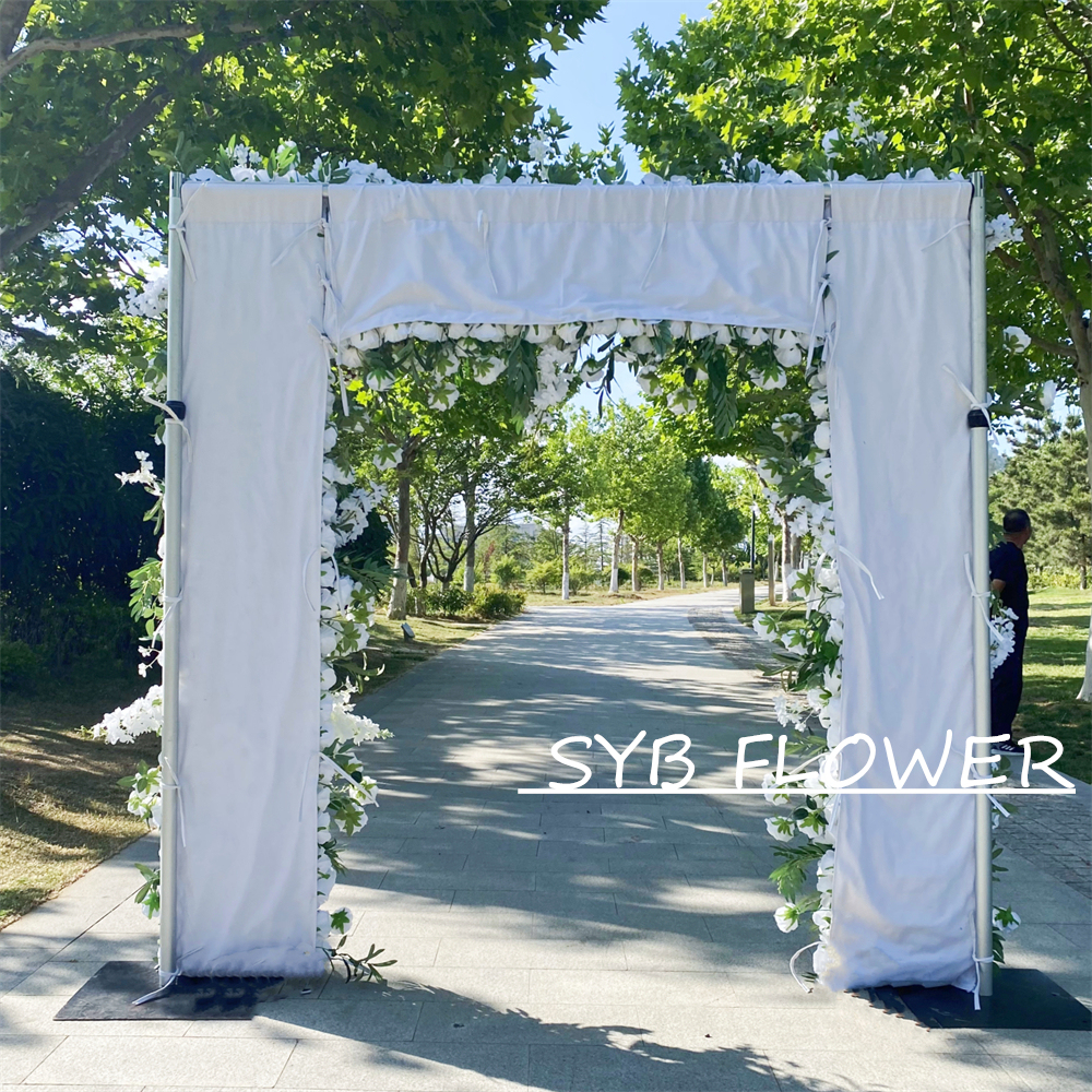 AC-061 Wholesale Customized Wedding Arch Silk Artificial Flower Gate Flower Arch Backdrop For Wedding Decoration With Free Shipping