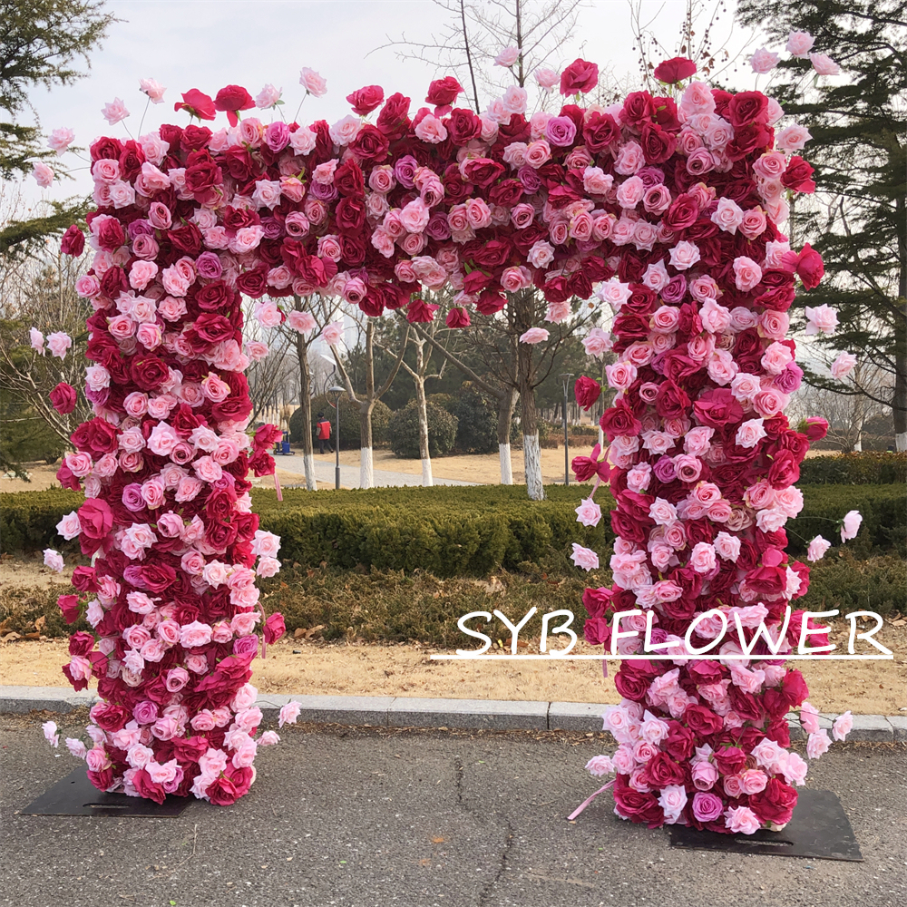 AC-058 Wholesale Customized Wedding Arch Silk Artificial Flower Gate Flower Arch Backdrop For Wedding Decoration With Free Shipping