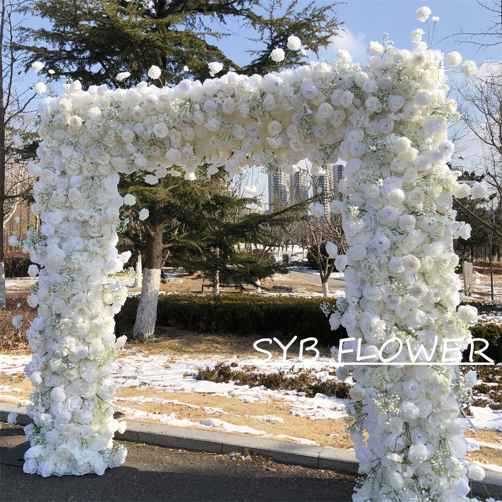 AC-062 Wholesale Customized Wedding Arch Silk Artificial Flower Gate Flower Arch Backdrop For Wedding Decoration With Free Shipping