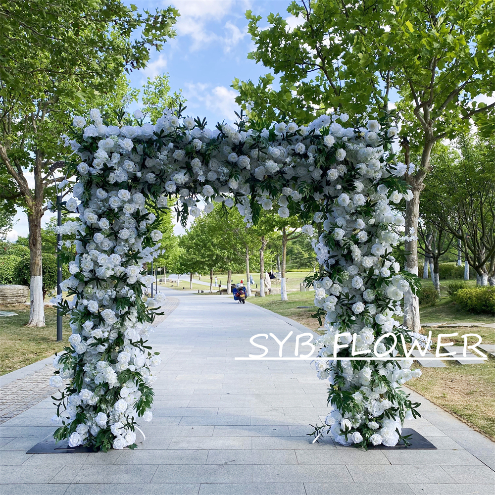 AC-061 Wholesale Customized Wedding Arch Silk Artificial Flower Gate Flower Arch Backdrop For Wedding Decoration With Free Shipping