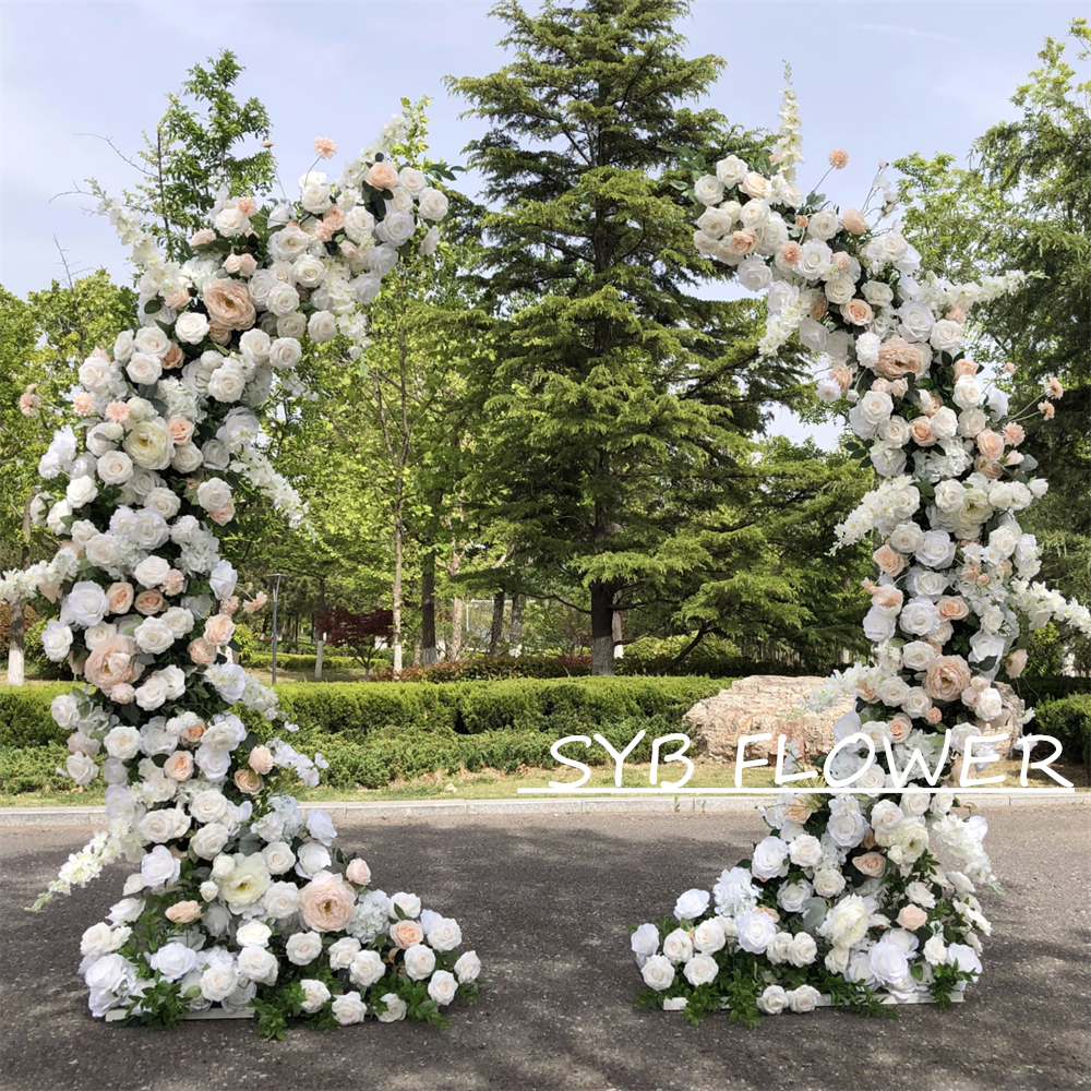 AC-059 Wholesale Customized Wedding Arch Silk Artificial Flower Gate Flower Arch Backdrop For Wedding Decoration With Free Shipping
