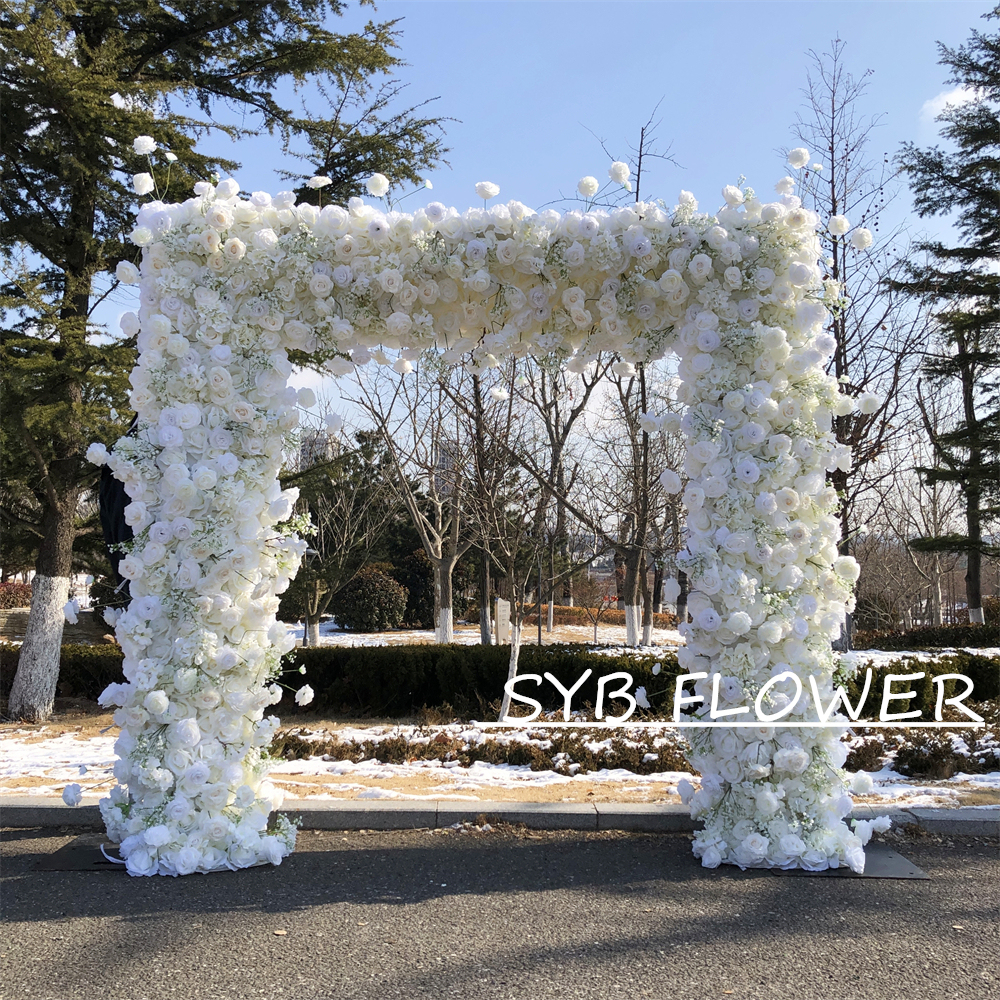 AC-062 Wholesale Customized Wedding Arch Silk Artificial Flower Gate Flower Arch Backdrop For Wedding Decoration With Free Shipping