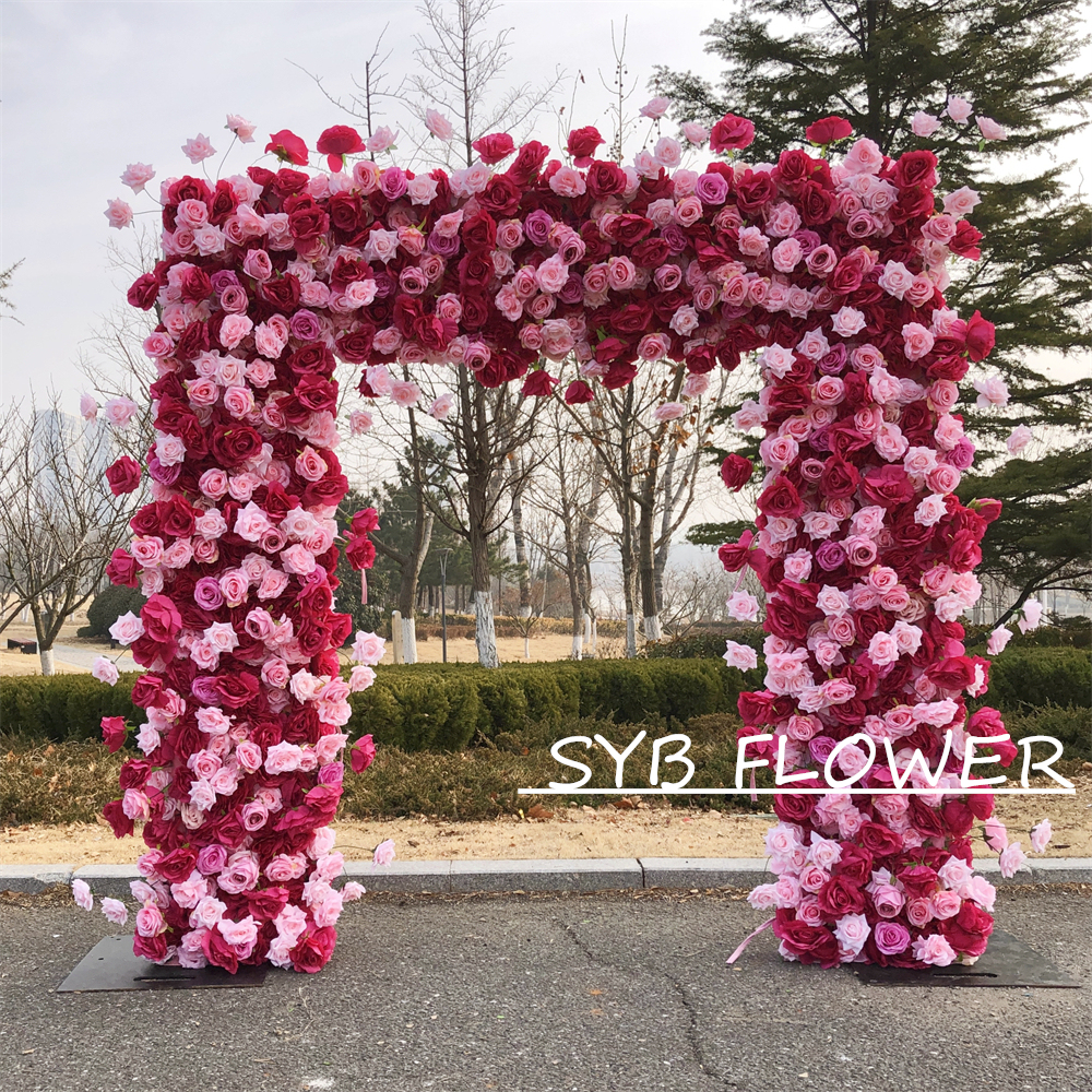 AC-058 Wholesale Customized Wedding Arch Silk Artificial Flower Gate Flower Arch Backdrop For Wedding Decoration With Free Shipping