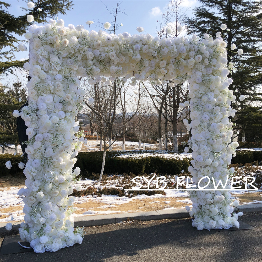AC-062 Wholesale Customized Wedding Arch Silk Artificial Flower Gate Flower Arch Backdrop For Wedding Decoration With Free Shipping