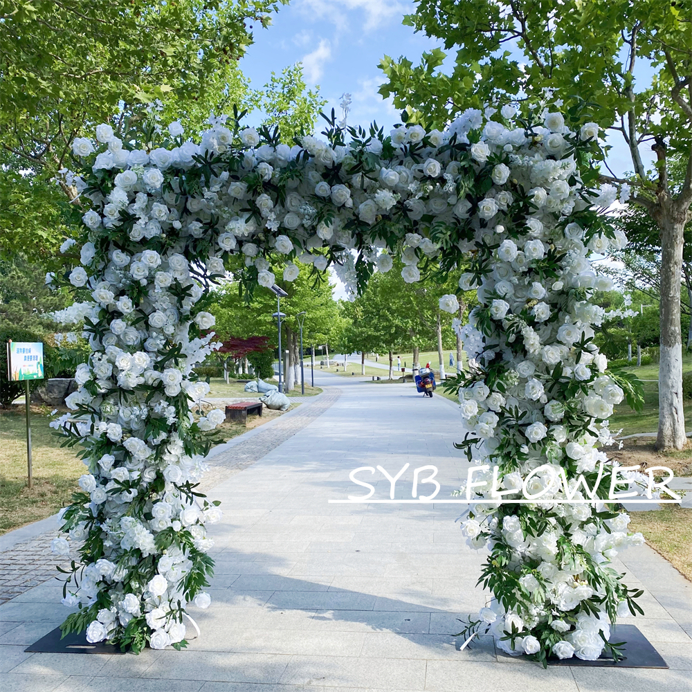 AC-061 Wholesale Customized Wedding Arch Silk Artificial Flower Gate Flower Arch Backdrop For Wedding Decoration With Free Shipping