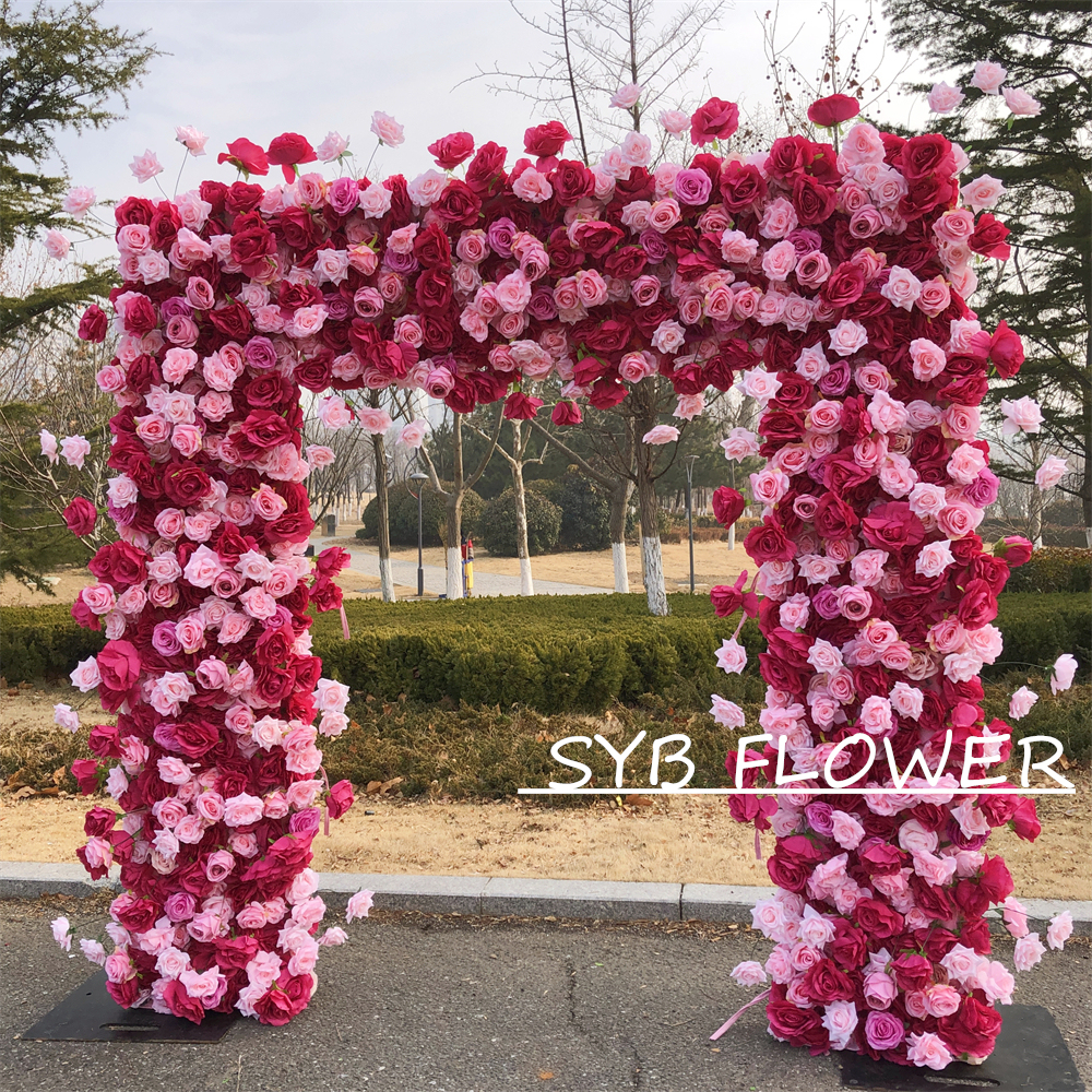 AC-058 Wholesale Customized Wedding Arch Silk Artificial Flower Gate Flower Arch Backdrop For Wedding Decoration With Free Shipping