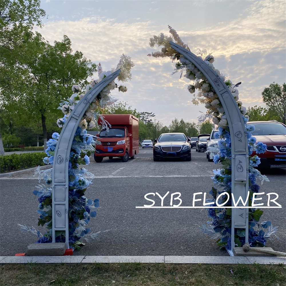 AC-050 Wholesale Customized Wedding Arch Silk Artificial Flower Gate Flower Arch Backdrop For Wedding Decoration With Free Shipping