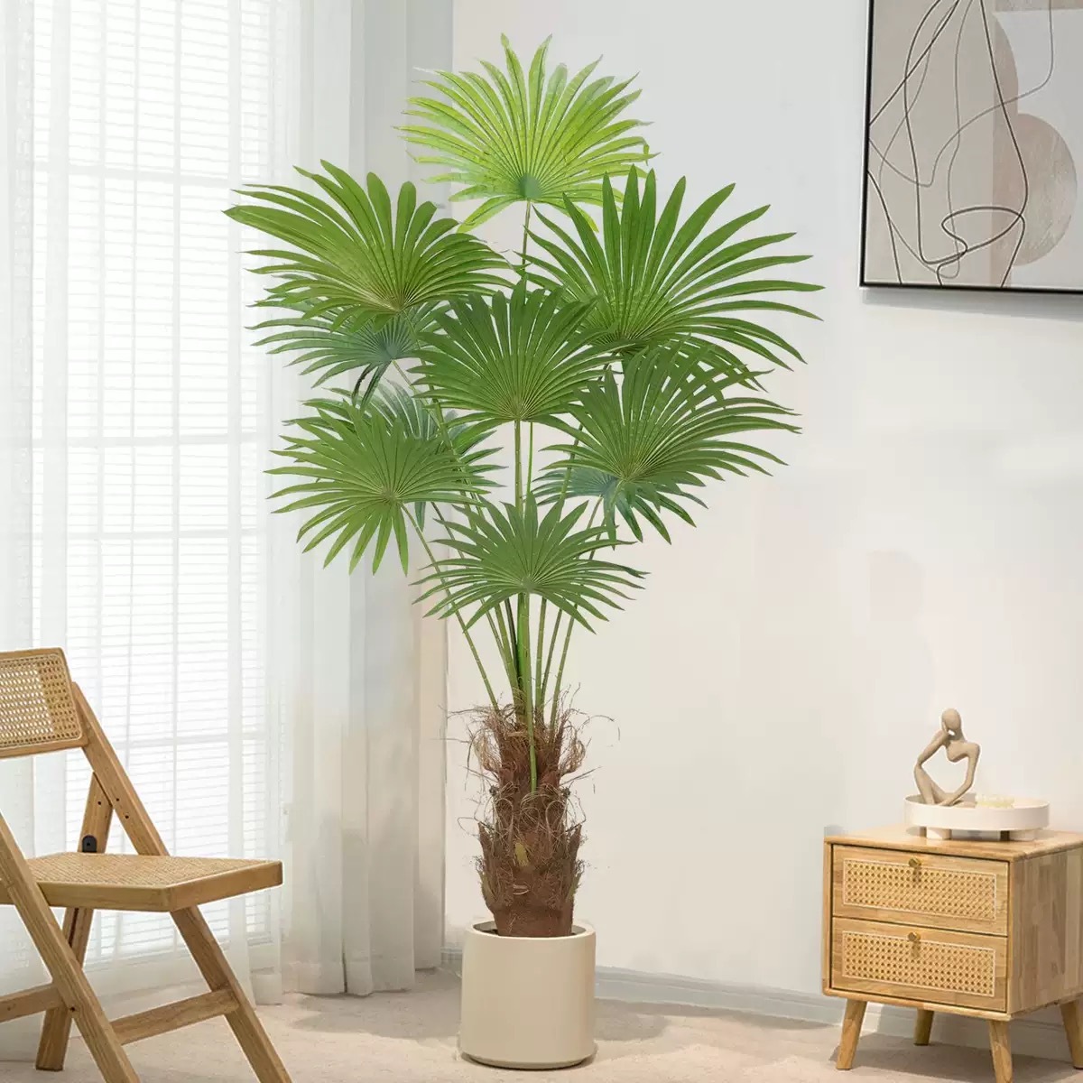 AP008 Artificial FAN PALM Tree - Indoor Home/Garden Decorative Large Artificial Fun Palm Tree