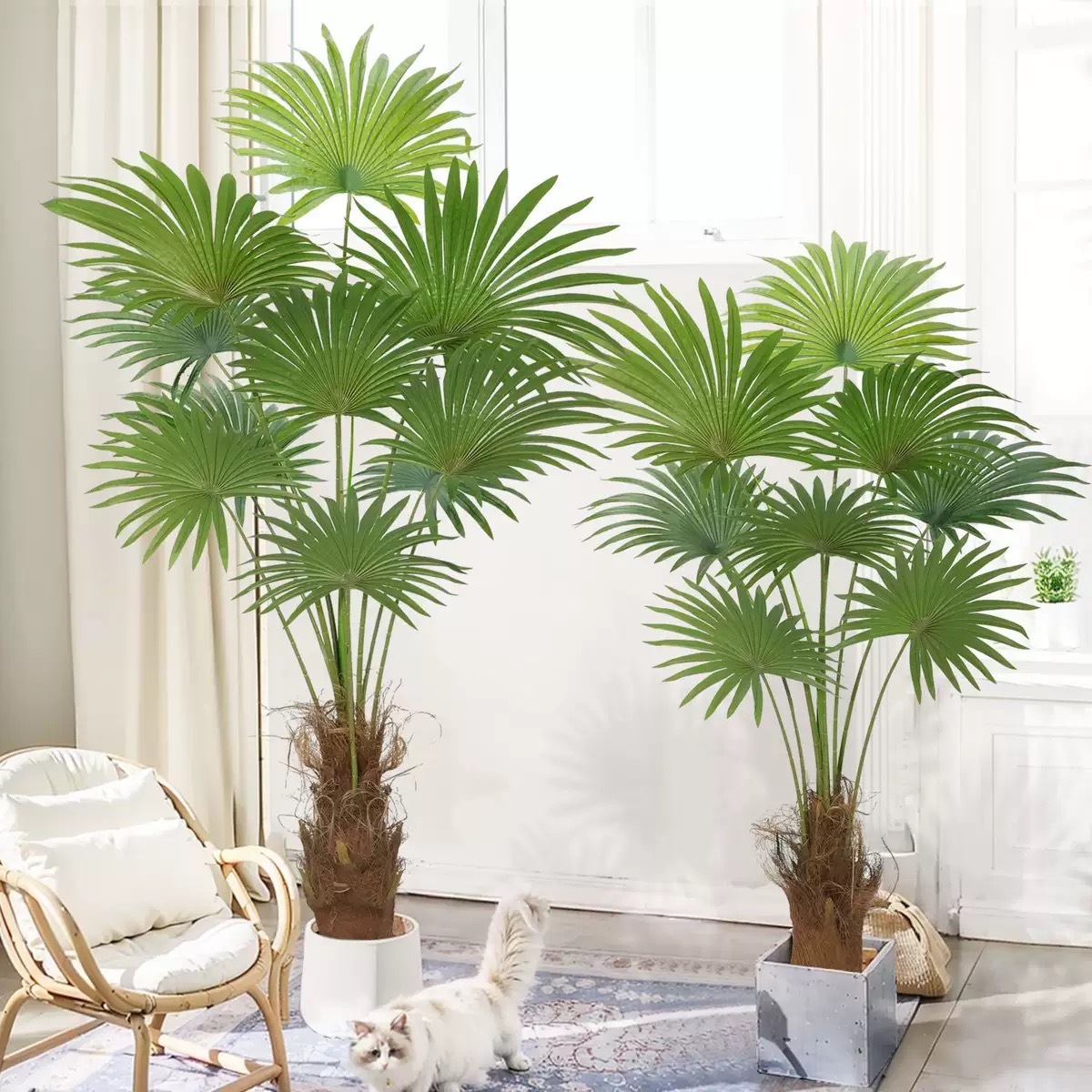 AP008 Artificial FAN PALM Tree - Indoor Home/Garden Decorative Large Artificial Fun Palm Tree