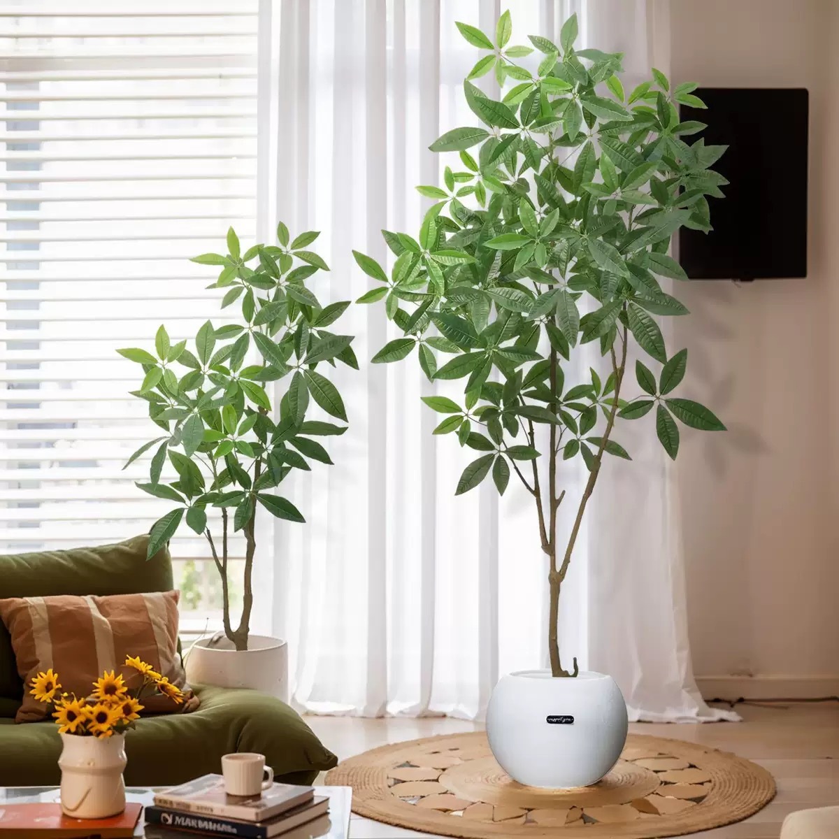AP024 Artificial PACHIRA MACROCARPA - Indoor Home/Garden Decorative Large Artificial Pachira Macrocarpa Tree