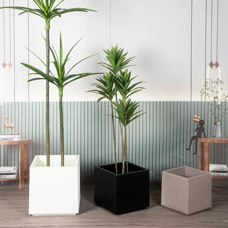 Artificial Plant Plastic Square Pot - Indoor Home/Garden Decorative Large Artificial Plants/Trees Pot