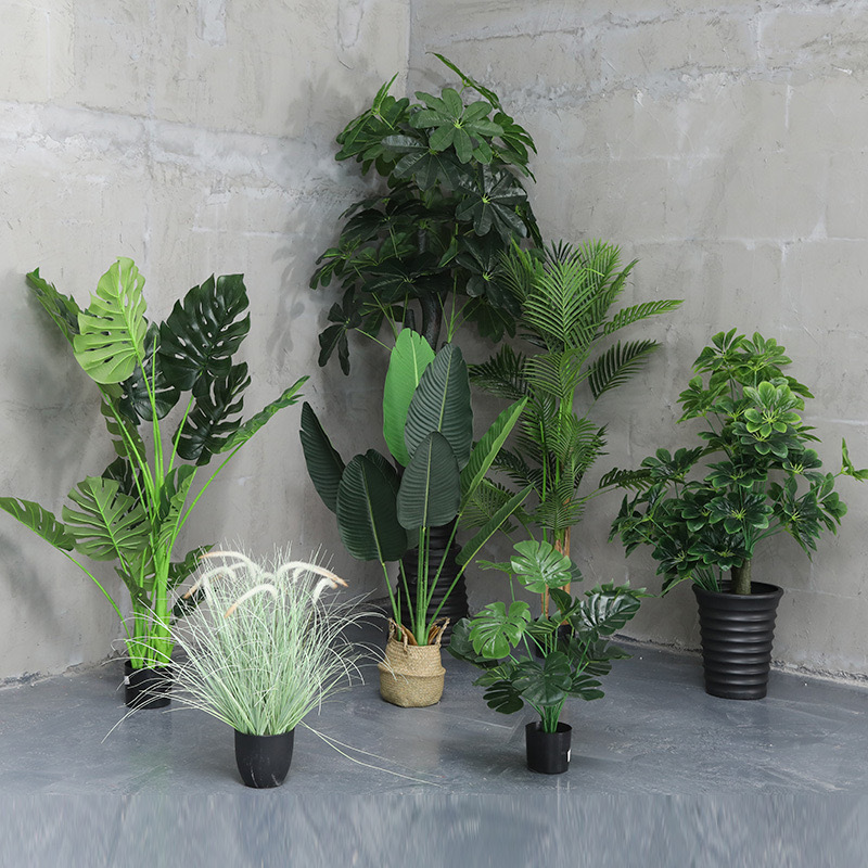 Artificial Plastic Plant Pot - Indoor Home/Garden Decorative Large Artificial Plants/Trees Plastic Pot