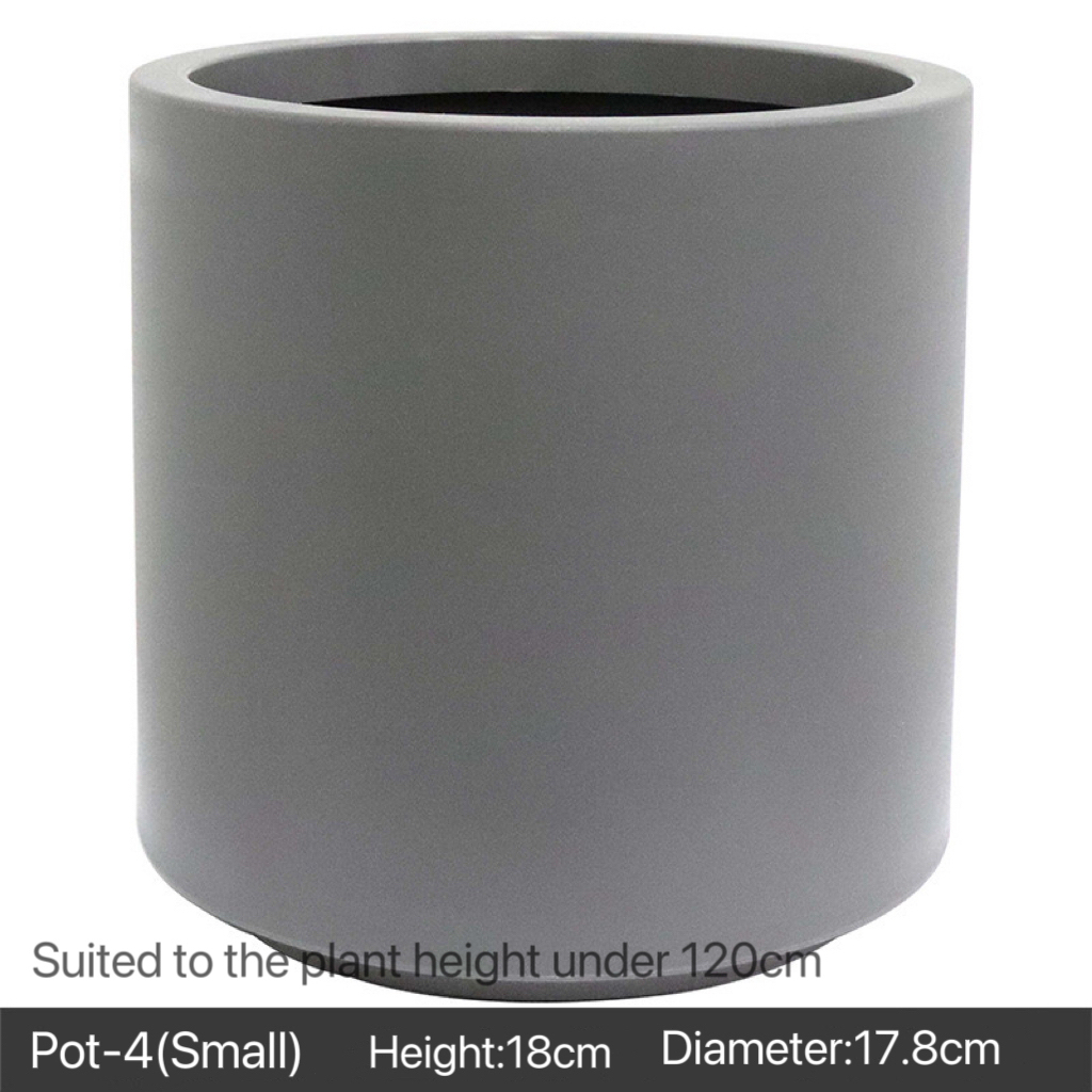 Artificial Cement Cylinder-shaped Plant Pot - Indoor Home/Garden Decorative Large Artificial Plants/Trees Cement Pot