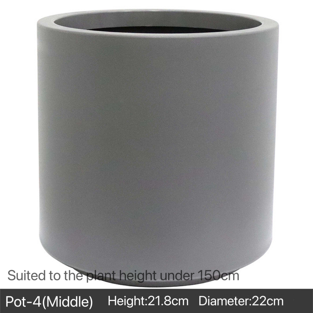 Artificial Cement Cylinder-shaped Plant Pot - Indoor Home/Garden Decorative Large Artificial Plants/Trees Cement Pot
