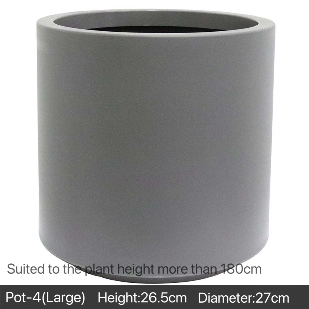 Artificial Cement Cylinder-shaped Plant Pot - Indoor Home/Garden Decorative Large Artificial Plants/Trees Cement Pot