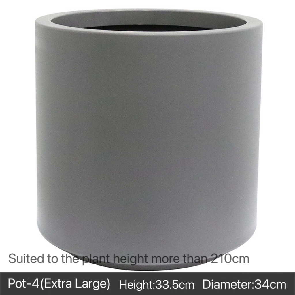 Artificial Cement Cylinder-shaped Plant Pot - Indoor Home/Garden Decorative Large Artificial Plants/Trees Cement Pot