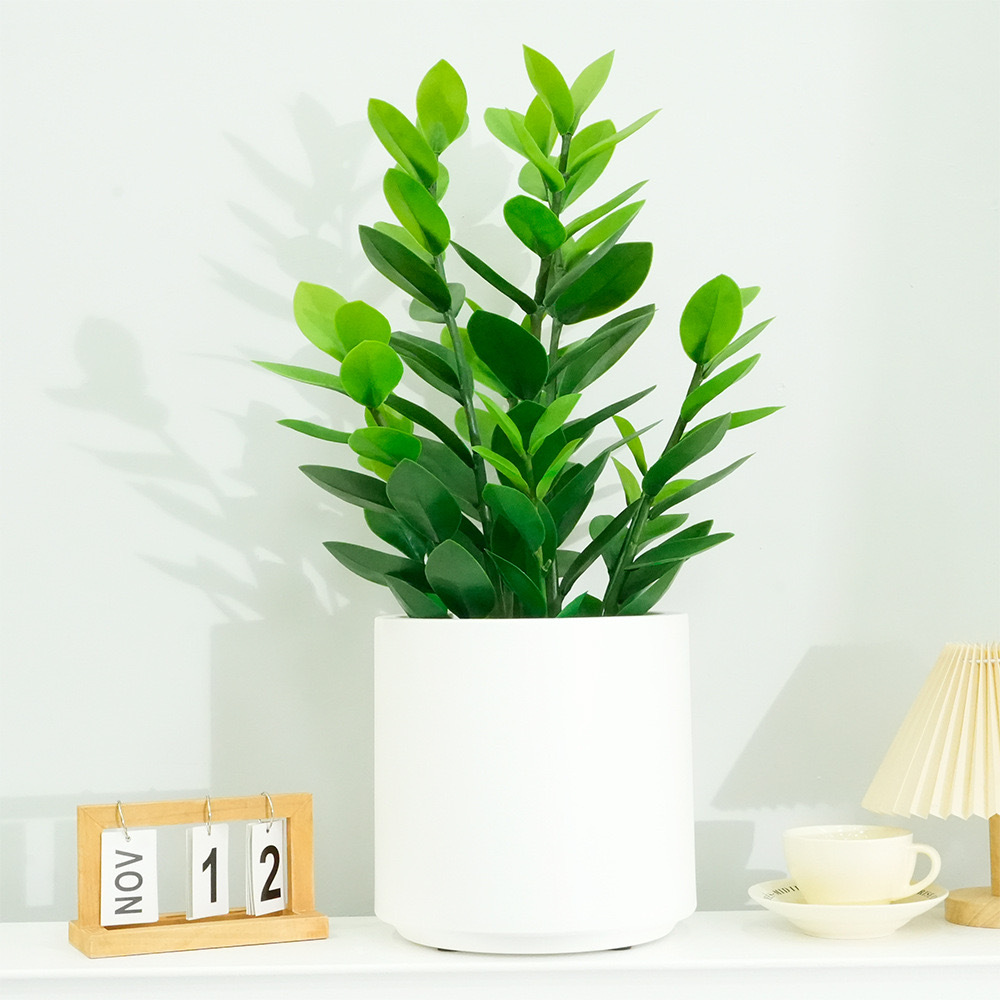 Artificial Cement Cylinder-shaped Plant Pot - Indoor Home/Garden Decorative Large Artificial Plants/Trees Cement Pot