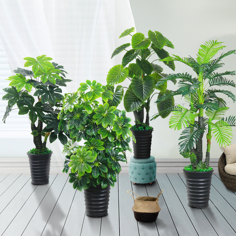 Artificial Plastic Plant Pot - Indoor Home/Garden Decorative Large Artificial Plants/Trees Plastic Pot