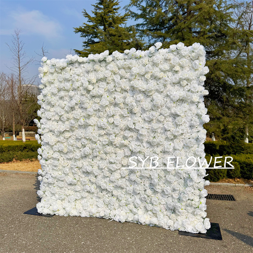 #396 SYB FLOWER Customized 3D/5D Cloth Back Roll up Articifial Flower Wall Backdrop For Wedding Event Party Decoration