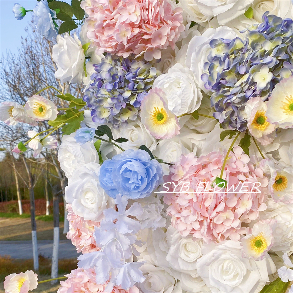 #307 Customized 3D/5D Cloth Back Roll up Articifial Flower Wall Backdrop For Wedding Event Party Decoration