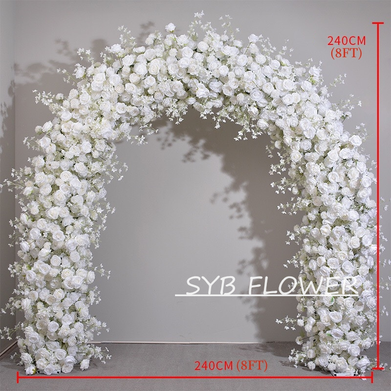 AC-012 Wholesale Customized Wedding Arch Silk Artificial Flower Gate Flower Arch Backdrop For Wedding Decoration With Free Shipping