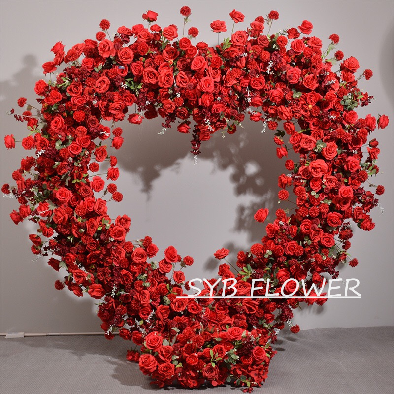 AC-014 Wholesale Customized Wedding Arch Silk Artificial Flower Gate Flower Arch Backdrop For Wedding Decoration With Free Shipping