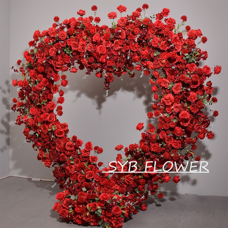 AC-014 Wholesale Customized Wedding Arch Silk Artificial Flower Gate Flower Arch Backdrop For Wedding Decoration With Free Shipping