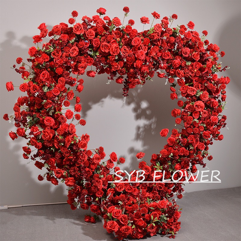 AC-014 Wholesale Customized Wedding Arch Silk Artificial Flower Gate Flower Arch Backdrop For Wedding Decoration With Free Shipping