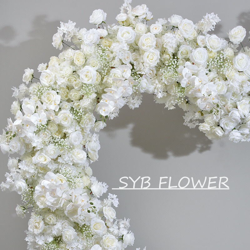 AC-017-2 Wholesale Customized Wedding Arch Silk Artificial Flower White Heart Shaped Arch Backdrop For Wedding Decoration With Free Shipping