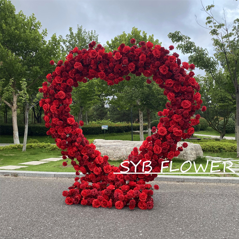 AC-013-1 Wholesale Customized Wedding Arch Silk Artificial Flower Gate Flower Arch Backdrop For Wedding Decoration With Free Shipping