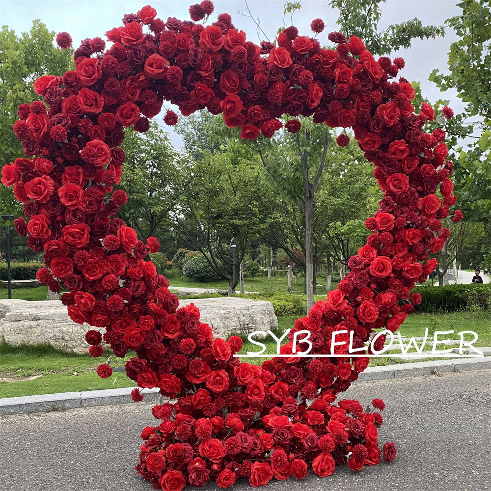 AC-013-1 Wholesale Customized Wedding Arch Silk Artificial Flower Gate Flower Arch Backdrop For Wedding Decoration With Free Shipping