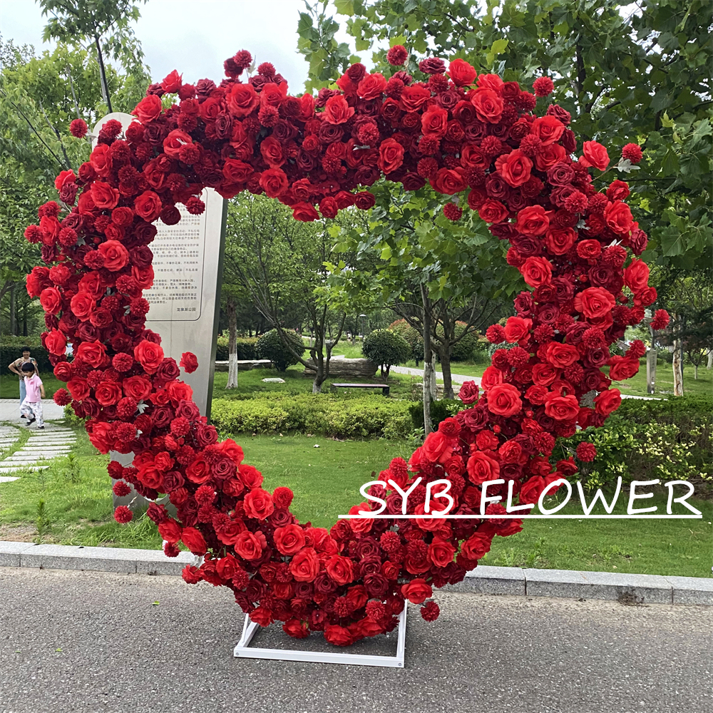 AC-013-2 Wholesale Customized Wedding Arch Silk Artificial Flower Gate Flower Arch Backdrop For Wedding Decoration With Free Shipping