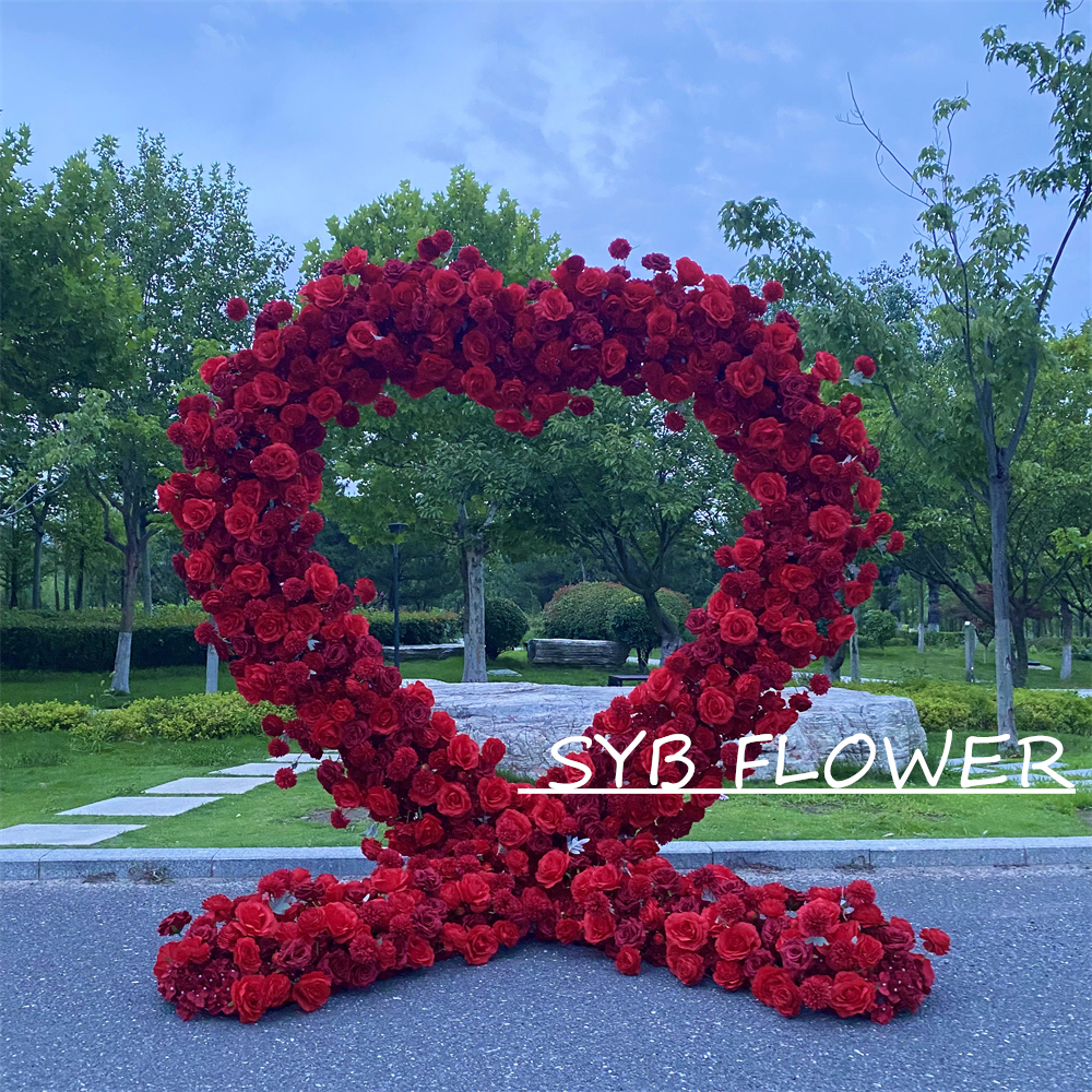 AC-013-3 Wholesale Customized Wedding Arch Silk Artificial Flower Gate Flower Arch Backdrop For Wedding Decoration With Free Shipping