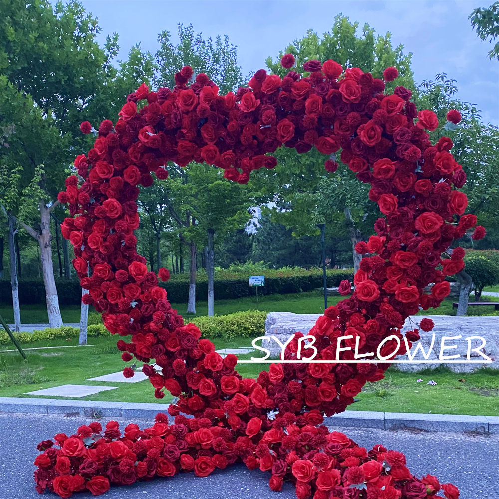 AC-013-3 Wholesale Customized Wedding Arch Silk Artificial Flower Gate Flower Arch Backdrop For Wedding Decoration With Free Shipping