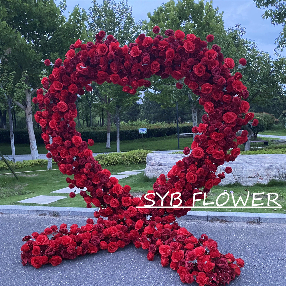 AC-013-3 Wholesale Customized Wedding Arch Silk Artificial Flower Gate Flower Arch Backdrop For Wedding Decoration With Free Shipping