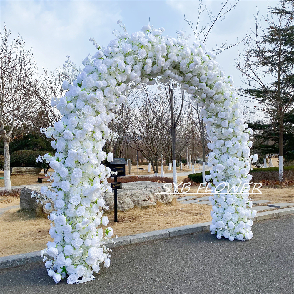 AC-012 Wholesale Customized Wedding Arch Silk Artificial Flower Gate Flower Arch Backdrop For Wedding Decoration With Free Shipping