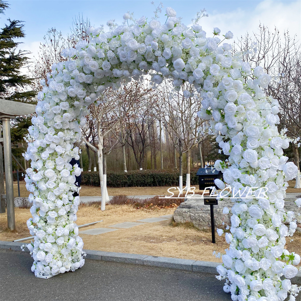 AC-012 Wholesale Customized Wedding Arch Silk Artificial Flower Gate Flower Arch Backdrop For Wedding Decoration With Free Shipping