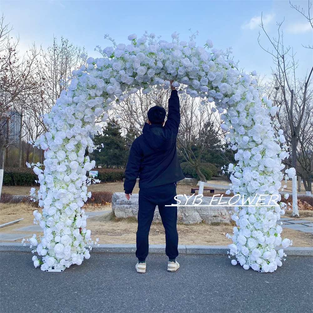 AC-012 Wholesale Customized Wedding Arch Silk Artificial Flower Gate Flower Arch Backdrop For Wedding Decoration With Free Shipping