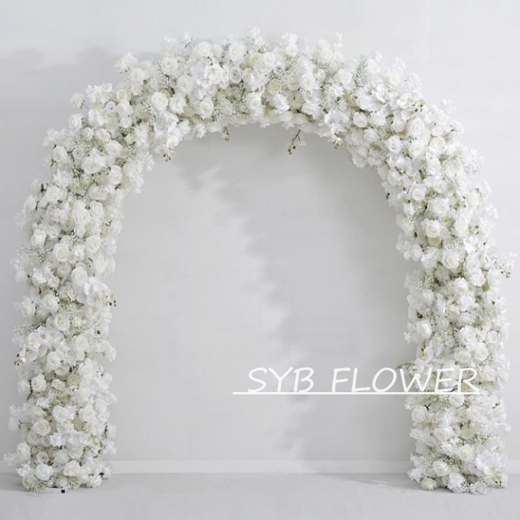 AC-022 Wholesale Customized Wedding Arch Silk Artificial Flower White Heart Shaped Arch Backdrop For Wedding Decoration With Free Shipping